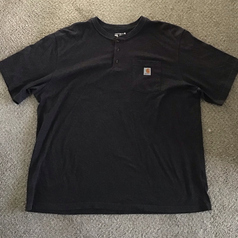 Carhartt Men's charcoal grey Henley Shirt - Picture 5 of 14